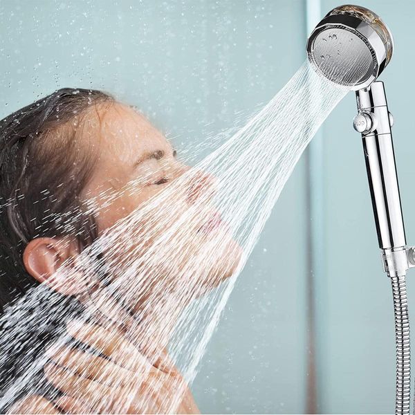 Водосберегающая воронка-насадка для душа Turbocharged shower head с функцией стоп и вращением на 360° 1557145586 фото