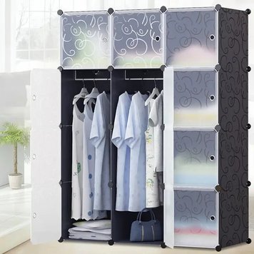 Пластикова складана шафа Storage Cube Cabinet «МР 312-62» Чорна (110х37х146см) 1942547794 фото