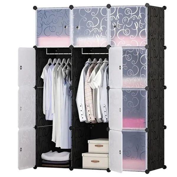 Пластикова складана шафа Storage Cube Cabinet «МР 312-62» Чорна (110х37х146см) 1942547794 фото