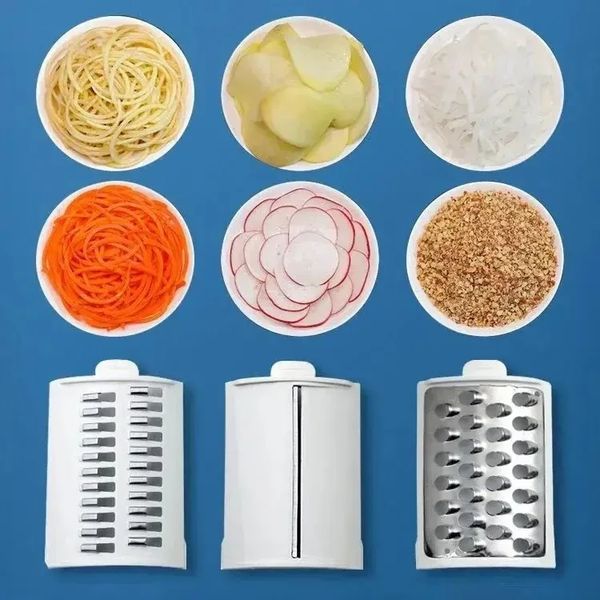 Багатофункціональна овочерізка електрична 3в1 Vegetable cutter 50W слайсер — тертка, шатківниця 2271312831 фото