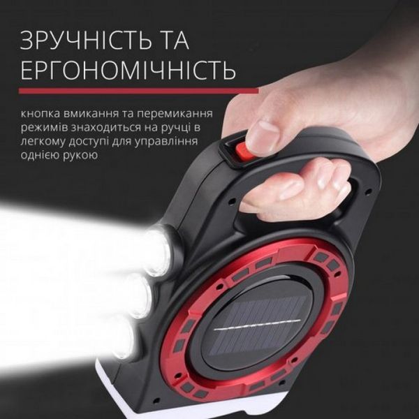 Кемпінговий ліхтар із сонячною батареєю і Power Bank Hurry Bolt — HB 6678 2018062157 фото