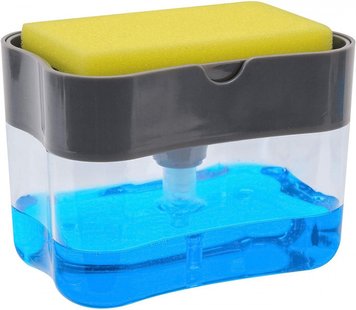 Органайзер для мочалок с мыльницей и дозатором нажимная Soap Pump Sponge Caddy 1283124722 фото