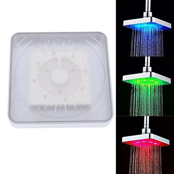 Лейка насадка для душа с LED подсветкой RGB светодиодная, квадратная 150 мм LED Shower head AND XL-902 2243275254 фото