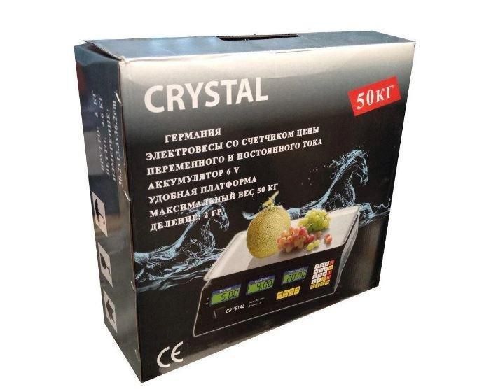 Весы электронные торговые со счетчиком цены Crystal CT-500 до 50 кг 1720562624 фото