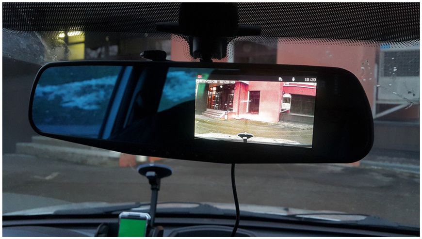 Автомобільне дзеркало відеореєстратор для машини на 2 камери VEHICLE BLACKBOX DVR 1080p камерою заднього огляду. 1088698861 фото