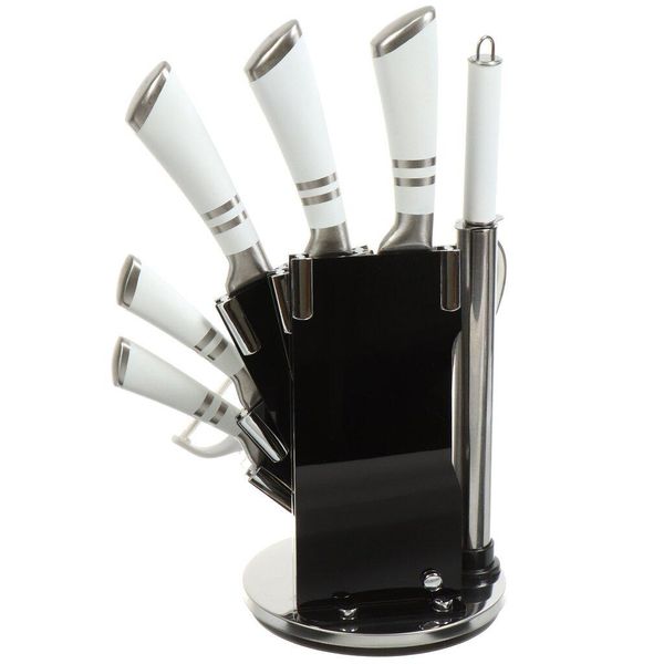 Набор ножей нержавеющая сталь на подставке 9 предметов kitchen knife set wl-707-1 2296439096 фото