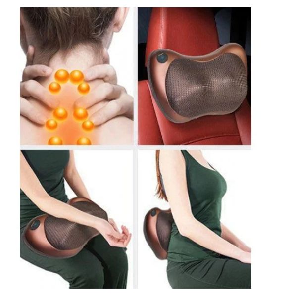 Массажная подушка MASSAGE PILLOW QY-8028 инфракрасный роликовий массажер для шеи и спины 8 массажных ролика 1137387038 фото