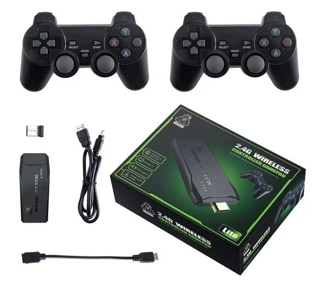 Ігрова приставка M8 64 gb Mini Game Stick 4K HDMI + 2 бездротові джойстики, консоль для телевізора 1891695998 фото