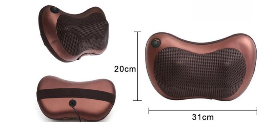 Массажная подушка MASSAGE PILLOW QY-8028 инфракрасный роликовий массажер для шеи и спины 8 массажных ролика 1137387038 фото