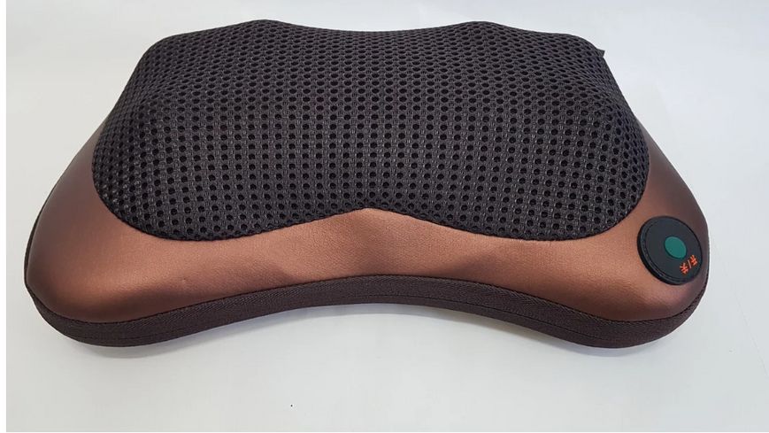 Масажна подушка MASSAGE PILLOW QY-8028 інфрачервоний роликовий масажер для шиї та спини 8 масажних ролика 1137387038 фото