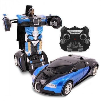 Машинка радиоуправляемая трансформер Robot Car Bugatti Size12 СИНЯЯ |Робот-трансформер на радиоуправлении 1:12 1495253968 фото