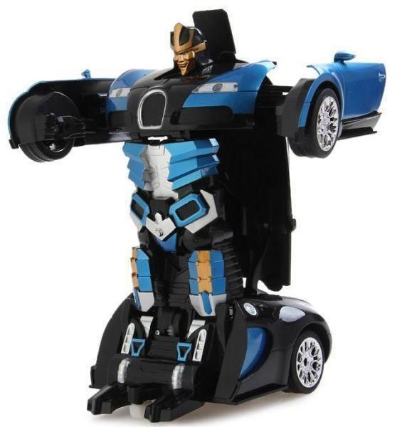 Машинка радиоуправляемая трансформер Robot Car Bugatti Size12 СИНЯЯ |Робот-трансформер на радиоуправлении 1:12 1495253968 фото