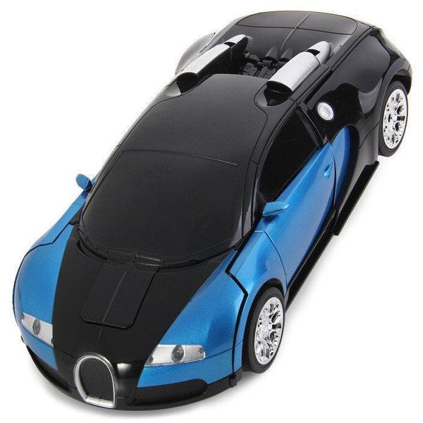 Машинка радіокерована трансформер Robot Car Bugatti Size12 СИНЯ ⁇ Робот-трансформер на радіокеруванні 1:12 1495253968 фото