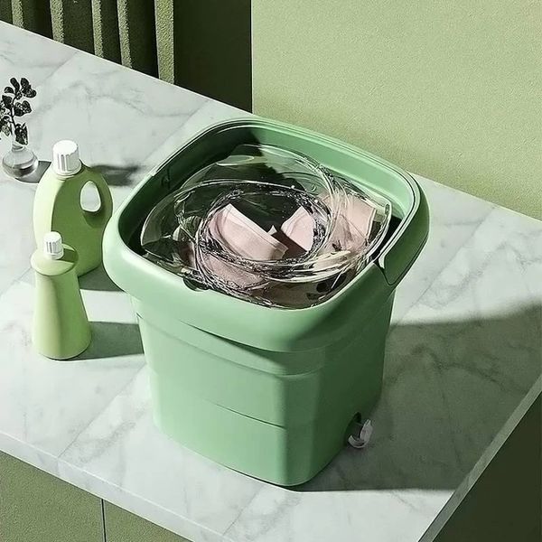 Складная стиральная машина Folding Washing Machine силиконовая складная стиралка ведро 7 л. Зеленый 2280946914 фото