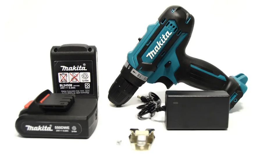 Шурупокрут Makita 331 DWE (24 V, 5.0 AH) з набором інструментів, запасний акумулятор 1659830294 фото