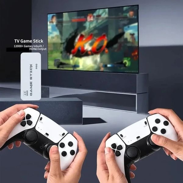 Ігрова мініконсоль HDMI M15 GAME STICK 4K 64 GB 20000 безплатних ігор + два бездротові контролери біла PS1 2323696335 фото