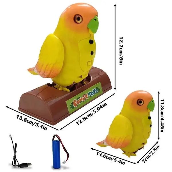 Интерактивная игрушка-повторюшка попугай Funny Parrot TT8005 Зелёный 2176890598 фото