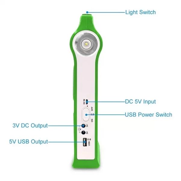 Портативний ліхтар із сонячною панеллю та лампочками Power Bank EP-038 1742900664 фото