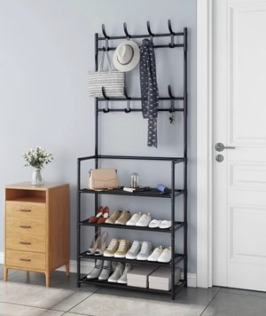 Универсальная вешалка для одежды New simple floor clothes rack size 60X29.5X151 см Черная 1505620023 фото