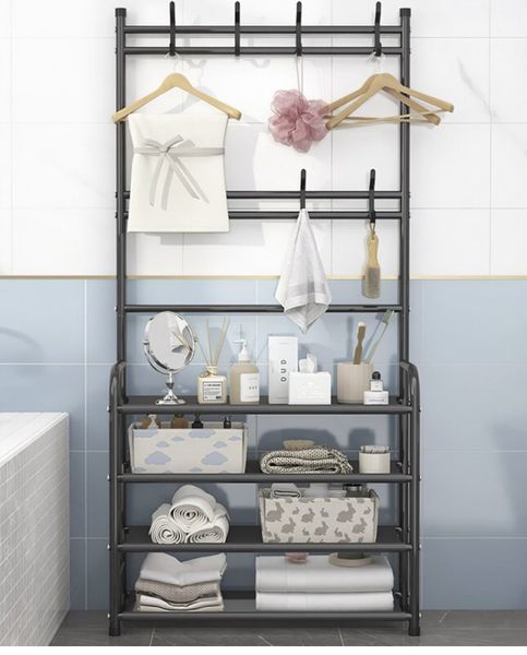 Універсальний вішак для одягу New simple floor clothes rack size 60X29.5X151 см Чорний 1505620023 фото