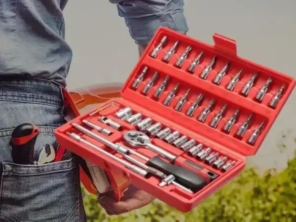 Автомобільний набір Інструментів Piece Tool Set на 46 Ручних Інструментів у Пластиковому Кейсі 2323757671 фото