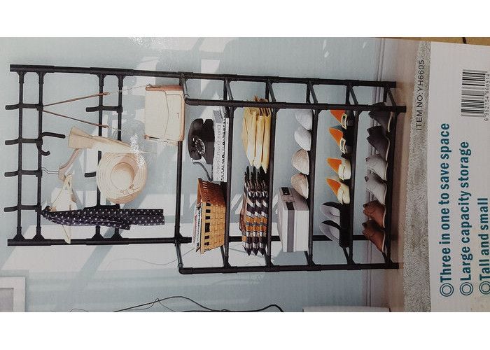 Універсальний вішак для одягу New simple floor clothes rack size 60X29.5X151 см Чорний 1505620023 фото