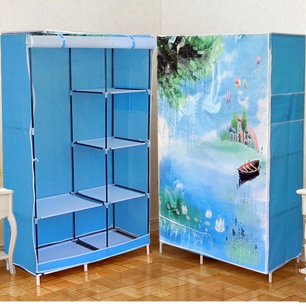 Тканинна шафа складана STORAGE WARDROBE KM-105 на 2 секції (106х45х170 см), органайзер для одягу 1166753613 фото