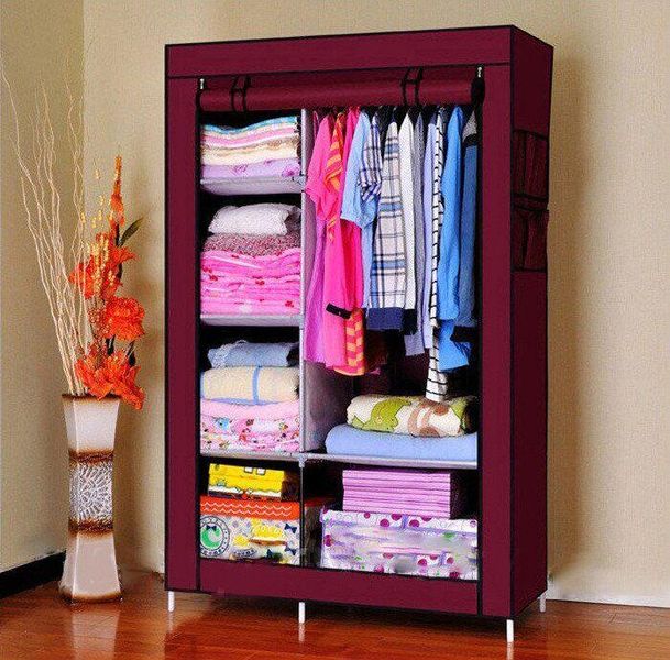 Тканинна шафа складана STORAGE WARDROBE KM-105 на 2 секції (106х45х170 см), органайзер для одягу 1166753613 фото