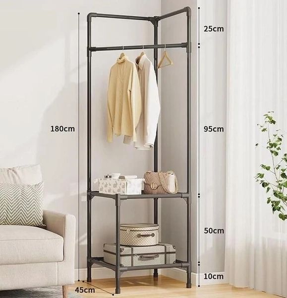 Кутова підлогова вішалка для одягу 180х45х45 см стійка для речей Corner coat rack NO:9603 1989026266 фото