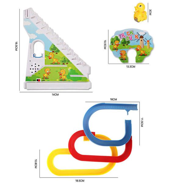 Електро качка, трек, гірка, іграшки для хлопчиків і дівчаток, качки, іграшка для підіймання сходами 1685859169 фото