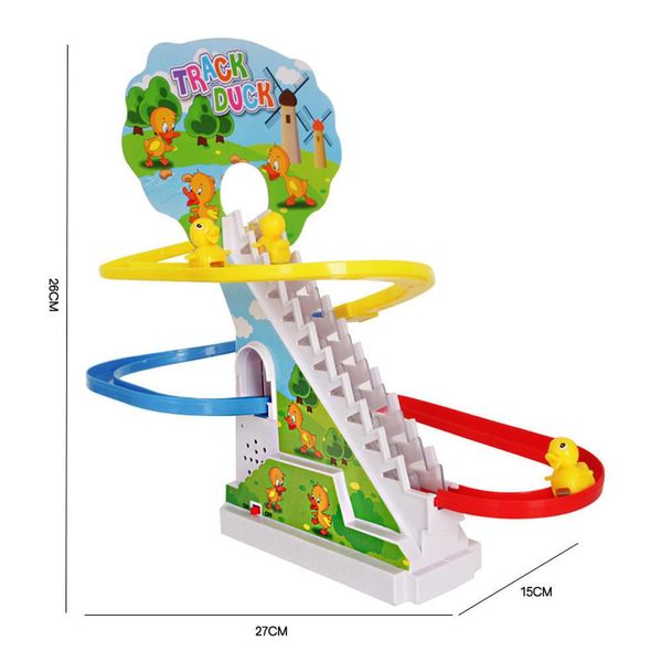 Електро качка, трек, гірка, іграшки для хлопчиків і дівчаток, качки, іграшка для підіймання сходами 1685859169 фото