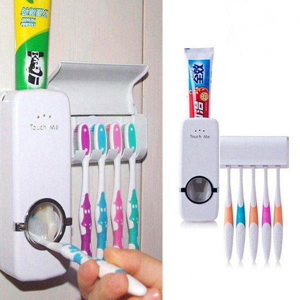 Дозатор автоматичної зубної пасти Toothpaste Dispenser з тримачем зубних щіток Toothbrush holder 1211025277 фото