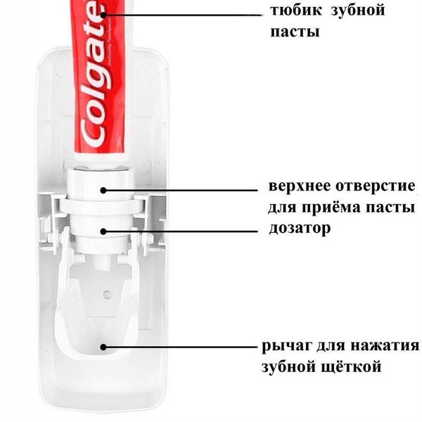 Дозатор автоматичної зубної пасти Toothpaste Dispenser з тримачем зубних щіток Toothbrush holder 1211025277 фото