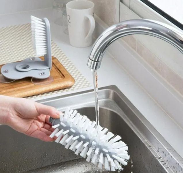 Щётка для мытья стаканов и бутылок Multi-Function Suction Cup Brush, стеклоотмыватель 1222114438 фото