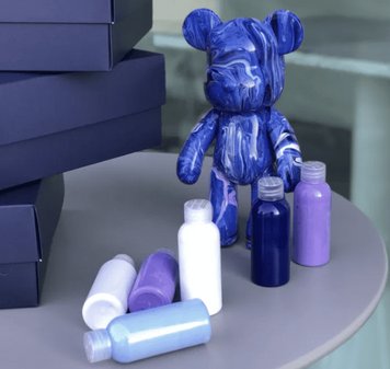 Флюидный медвежонок fluid bear bearbrick, 23 см, с красками BLUE 2128506398 фото