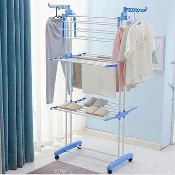 Многоярусная сушилка для белья, вещей, одежды Garment rack with wheels складная 1239006344 фото