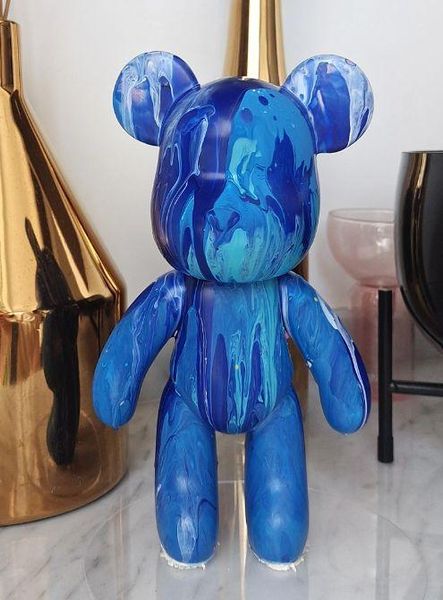 Флюїдне ведмежатко fluid bear bearbrick, 23 см, з фарбами BLUE 2128506398 фото