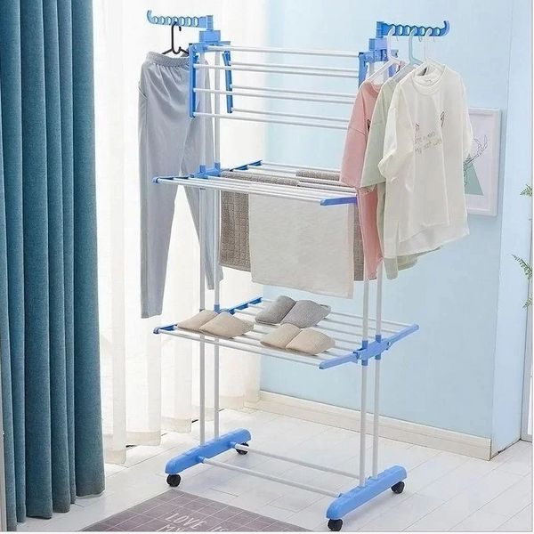 Багатоярусна сушарка для білизни, речей, одягу Garment rack with wheels складана 1239006344 фото