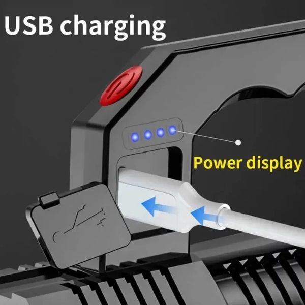 Портативний точковий ручний ліхтар BL-X508, прожекторний, водонепроникний, з USB, 1200 мА·год, чорний 1745984094 фото