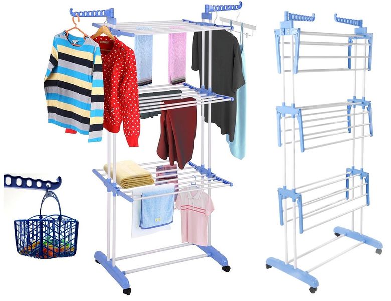 Багатоярусна сушарка для білизни, речей, одягу Garment rack with wheels складана 1239006344 фото