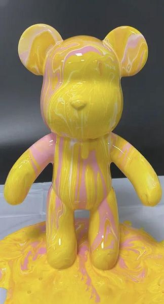 Флюїдне ведмежатко fluid bear bearbrick, 23 см, з фарбами YELLOW 2131274397 фото