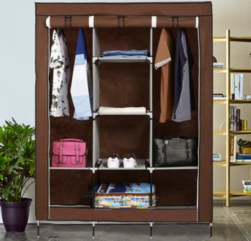 Складана каркасна тканинна шафа Storage Wardrobe 88130, шафа на три секції 130*45*175 1247365460 фото