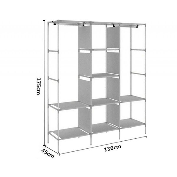 Складной каркасный тканевый шкаф Storage Wardrobe 88130, шкаф на три секции 130*45*175 1247365460 фото