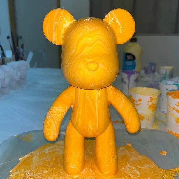 Флюидный медвежонок fluid bear bearbrick, 23 см, с красками YELLOW 2131274397 фото