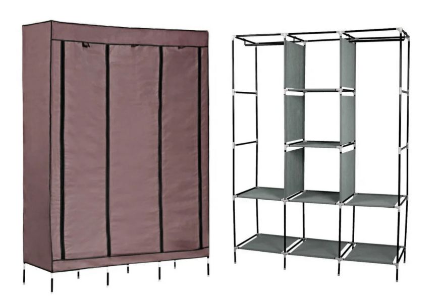 Складана каркасна тканинна шафа Storage Wardrobe 88130, шафа на три секції 130*45*175 1247365460 фото