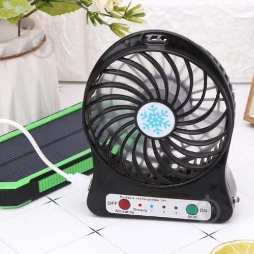 Портативний USB мінівентилятор з акумулятором Portable Mini Fan (настільний) 1432234687 фото