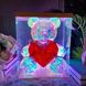 Хрустальний Ведмежатко Геометричний Ведмедик 3D LED Teddy Bear нічник з червоним серцем 25 см 2137524843 фото 4