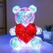 Хрустальний Ведмежатко Геометричний Ведмедик 3D LED Teddy Bear нічник з червоним серцем 25 см 2137524843 фото 1