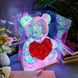 Хрустальний Ведмежатко Геометричний Ведмедик 3D LED Teddy Bear нічник з червоним серцем 25 см 2137524843 фото 2